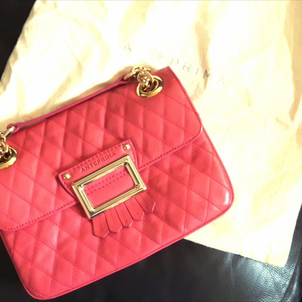 Anteprima hot pink leather chain shoulder bag